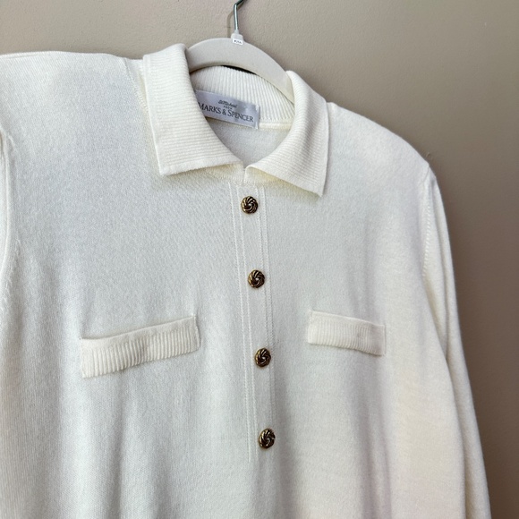 Vintage Marks & Spencer Knit Off White Oversized Sweater - Picture 3 of 4